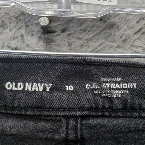 Old Navy Jeans Womens 10 Black OG Straight Smooth Pockets Stretch Denim - Picture 2 of 12